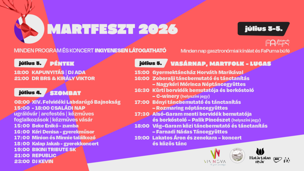 Három nap, számtalan élmény – ilyen lesz a MartFeszt 2026!