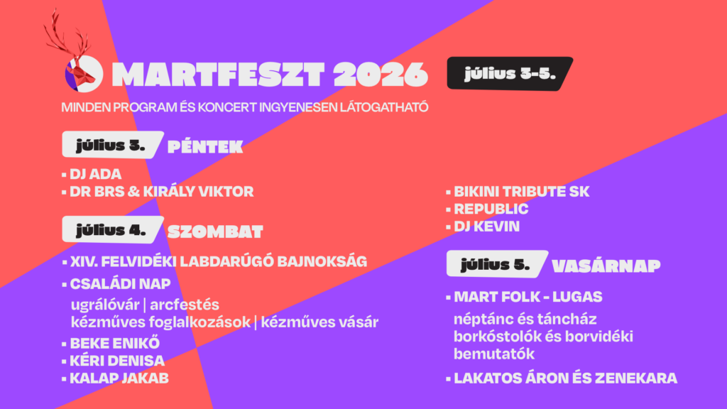 Három nap, számtalan élmény – ilyen lesz a MartFeszt 2026!